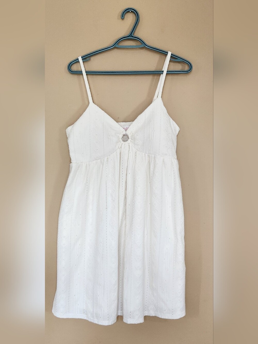 NWOT Boundaries Women's Boho Aztec Textured A-line Dress Ivory Junior XL 15-17